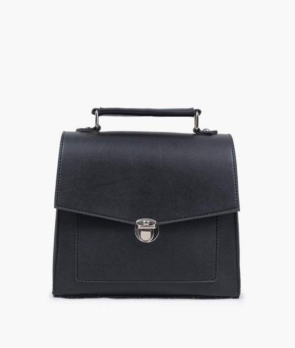 RTW Creation - Black push-lock messenger bag