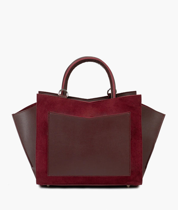 RTW Creation - Burgundy suede top-handle bag