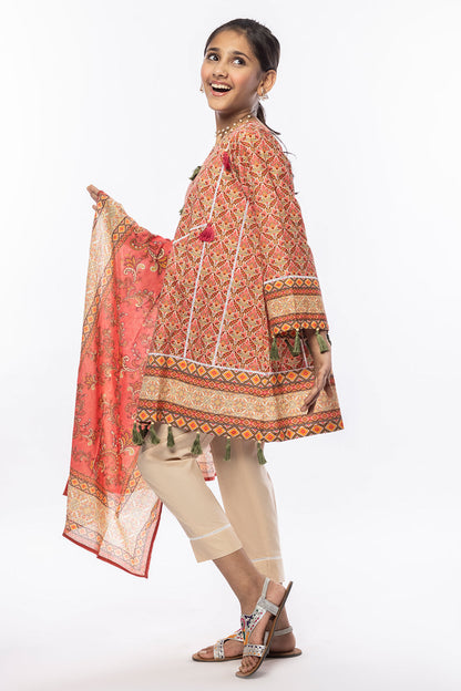 3PCS Digital Printed Lawn Shirt, Dupatta & Cotton Trouser SKU: SFRK-012