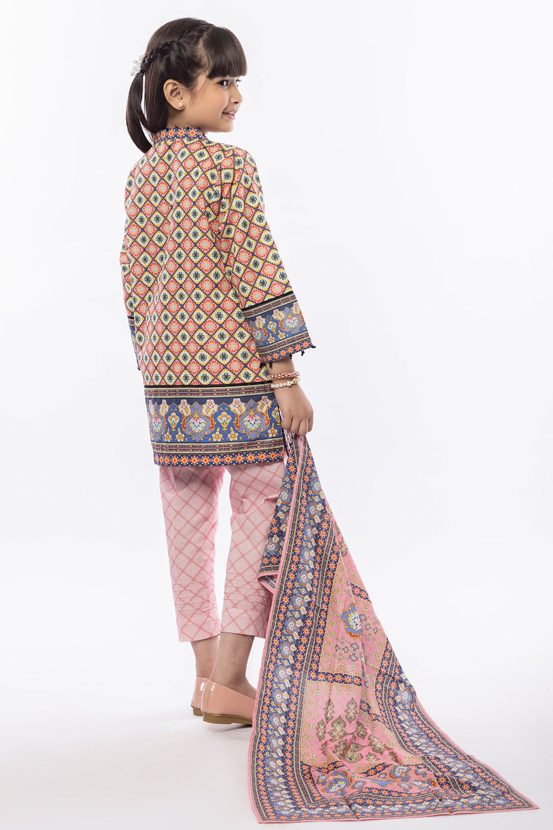 3PCS Digital Printed Lawn Shirt, Dupatta & Cotton Trouser SKU: SFRK-006
