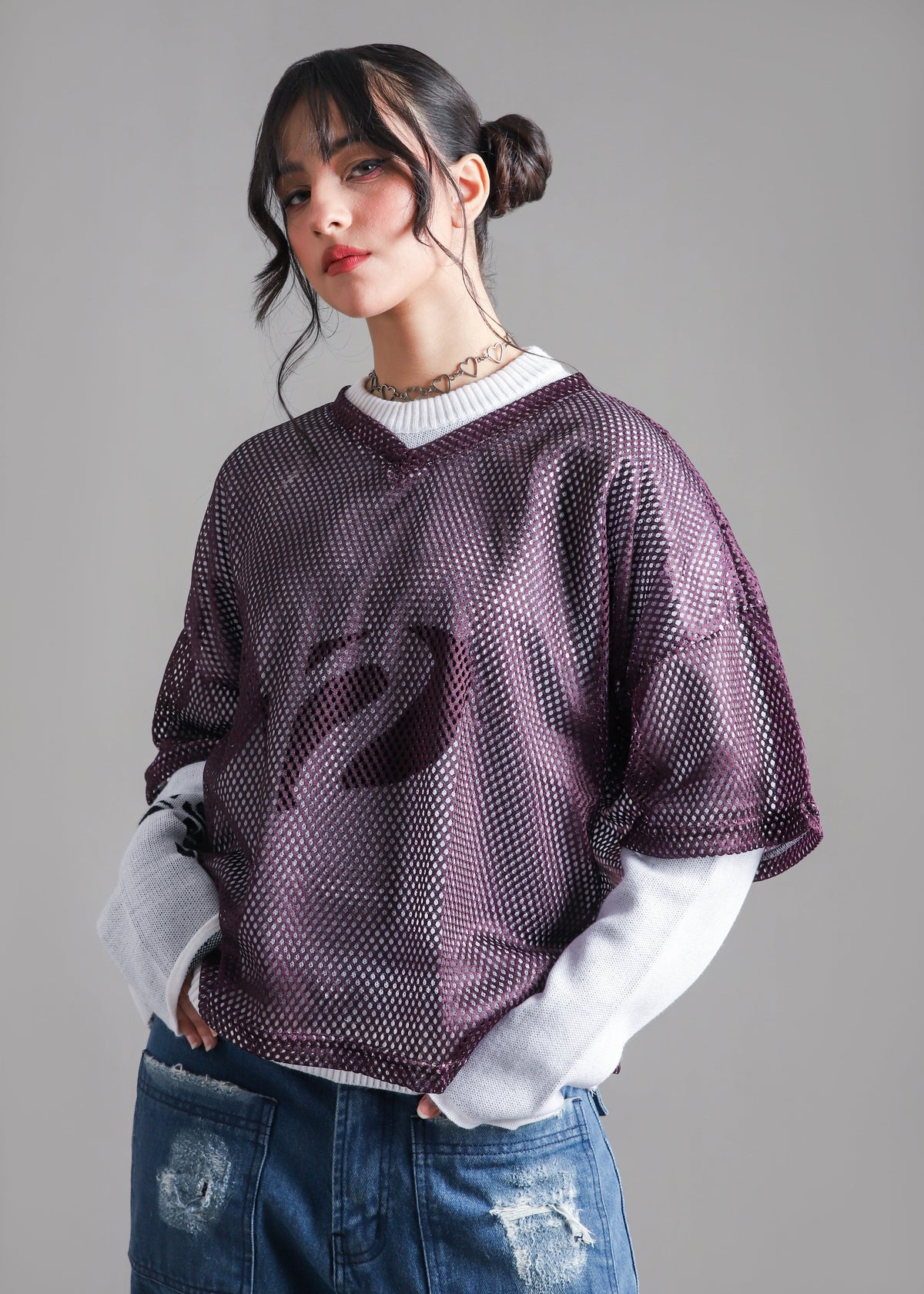 Mesh Oversized Boxy T-Shirt