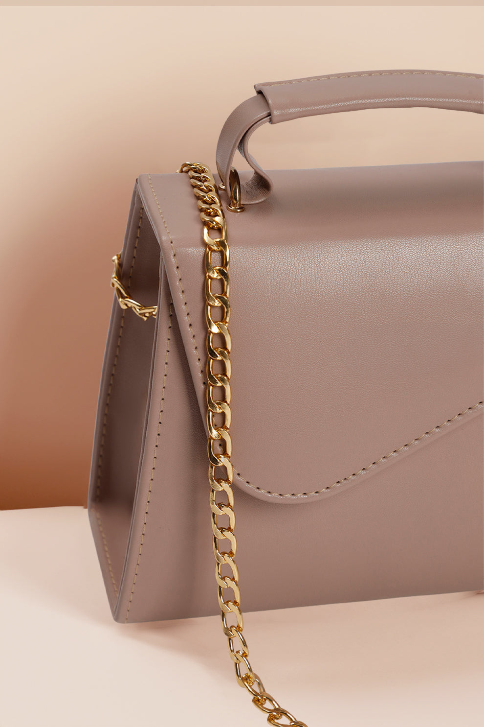 Branded Handbag in Tea Pink