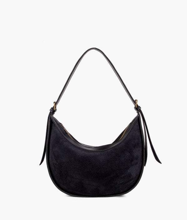 RTW Creation - Black suede hobo bag