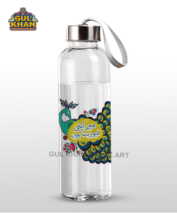 Printed Glass Bottle Mai Apni Favourite Hoon Design