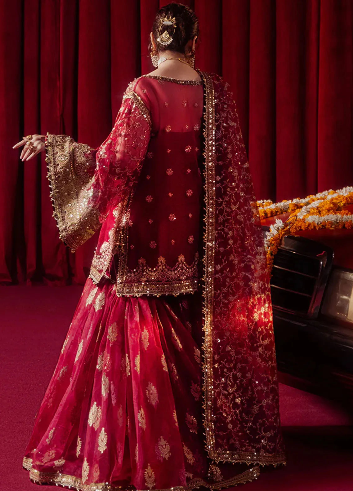 Mohsin Naveed Ranjha Embroidered Organza Suit Unstitched 4 Piece MNR24ZD Leela - Luxury Collection