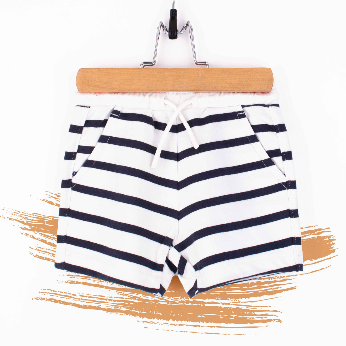 MNG Baby Boy Navy Stripes Print Shorts