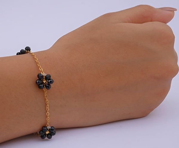 Blooming Beads Bracelet Black Gold