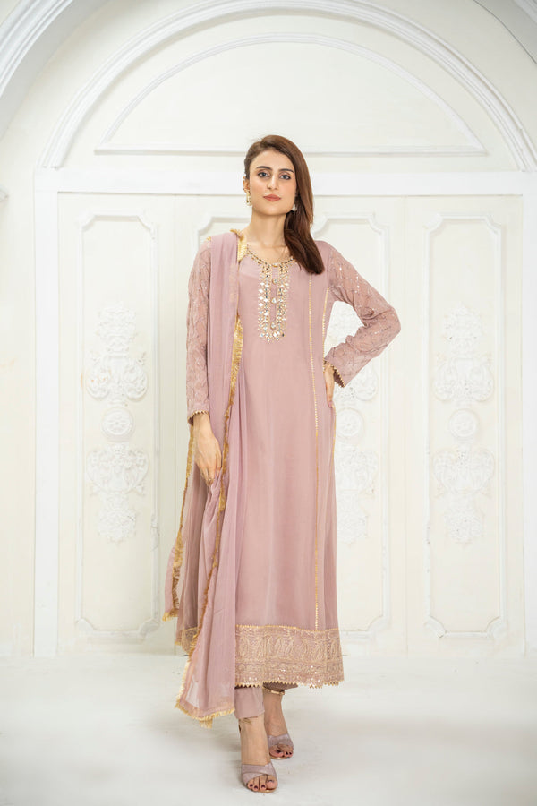 Manahils Stitched Formals Kurti 123-Lilac
