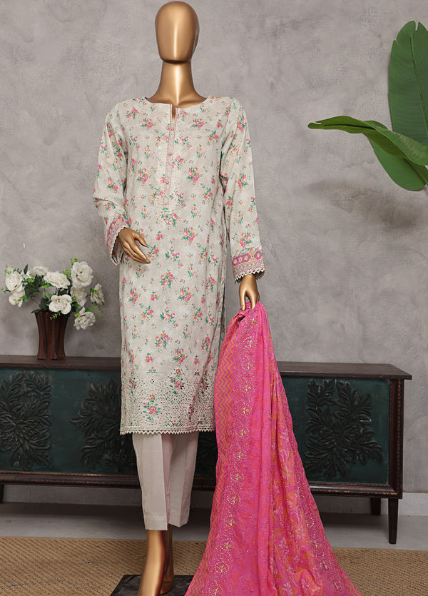 HZ Textile Premium Embroidered Lawn 3 Piece Unstitched Suit HZ25PEL PCE-944