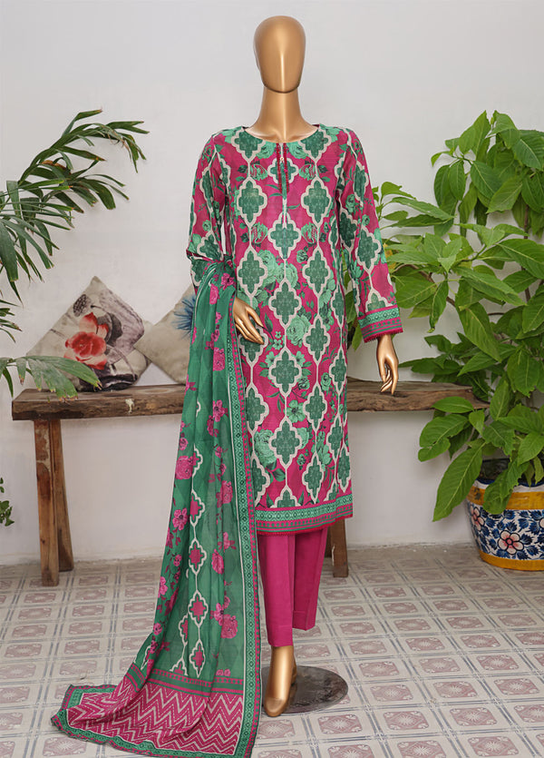 Vital Prints By HZ Textiles Slub Lawn 3 Piece Unstitched Suit HZ25VPSLD VP-09