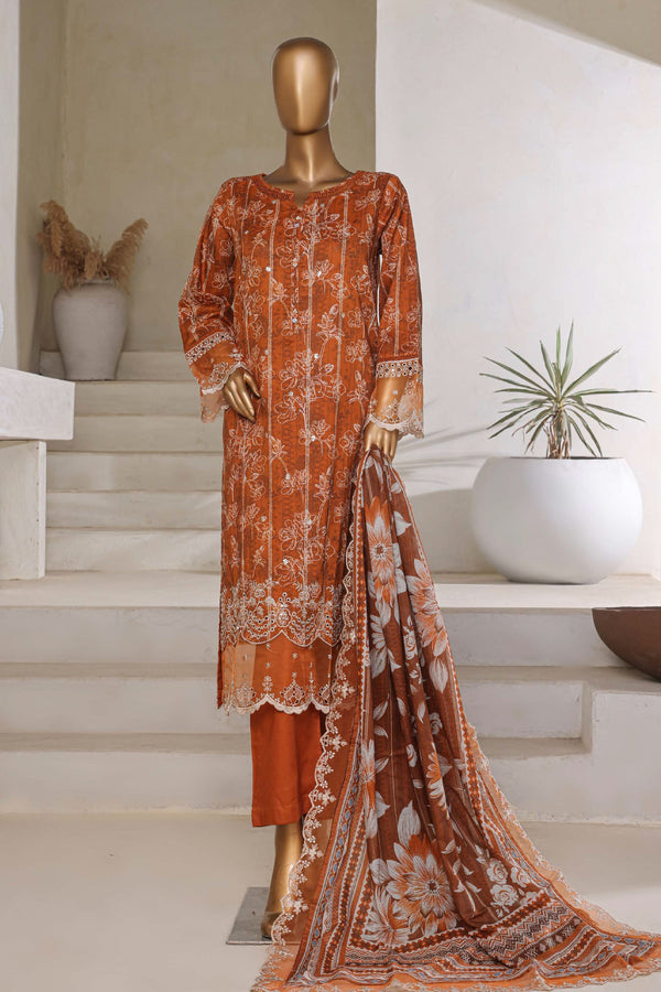 Amyrah By Sada Bahar Stitched 3 Piece Emb Festive Vol-03 Collection'2025-01 CKD-1047-Mustard