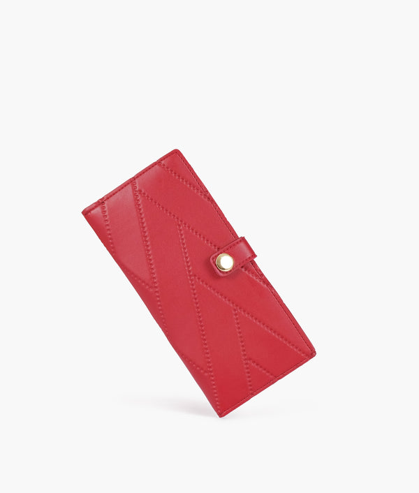 RTW Creation - Maroon quilted two-fold wallet