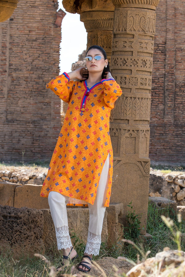 Urban Cut 1 Piece Printed  Cotton Stitched Kurta