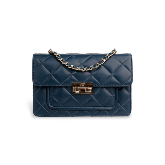 Flora Quilted Crossbody Leather Bag-Pink