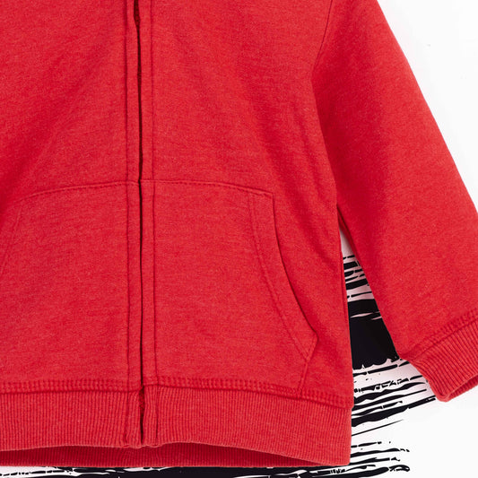 Baby Unisex Red Zipper Hoodie