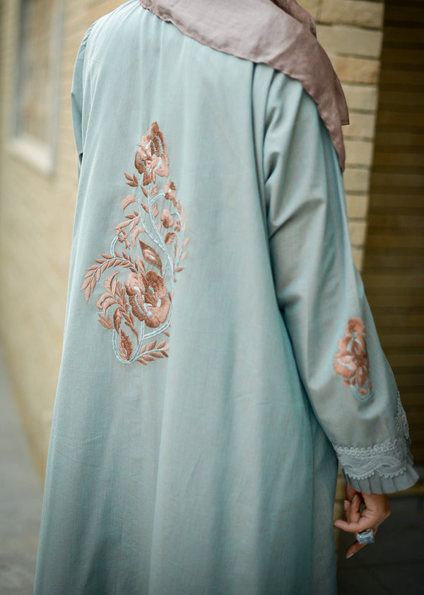 A008 TWO TONE GREEN COTTON CLOAK