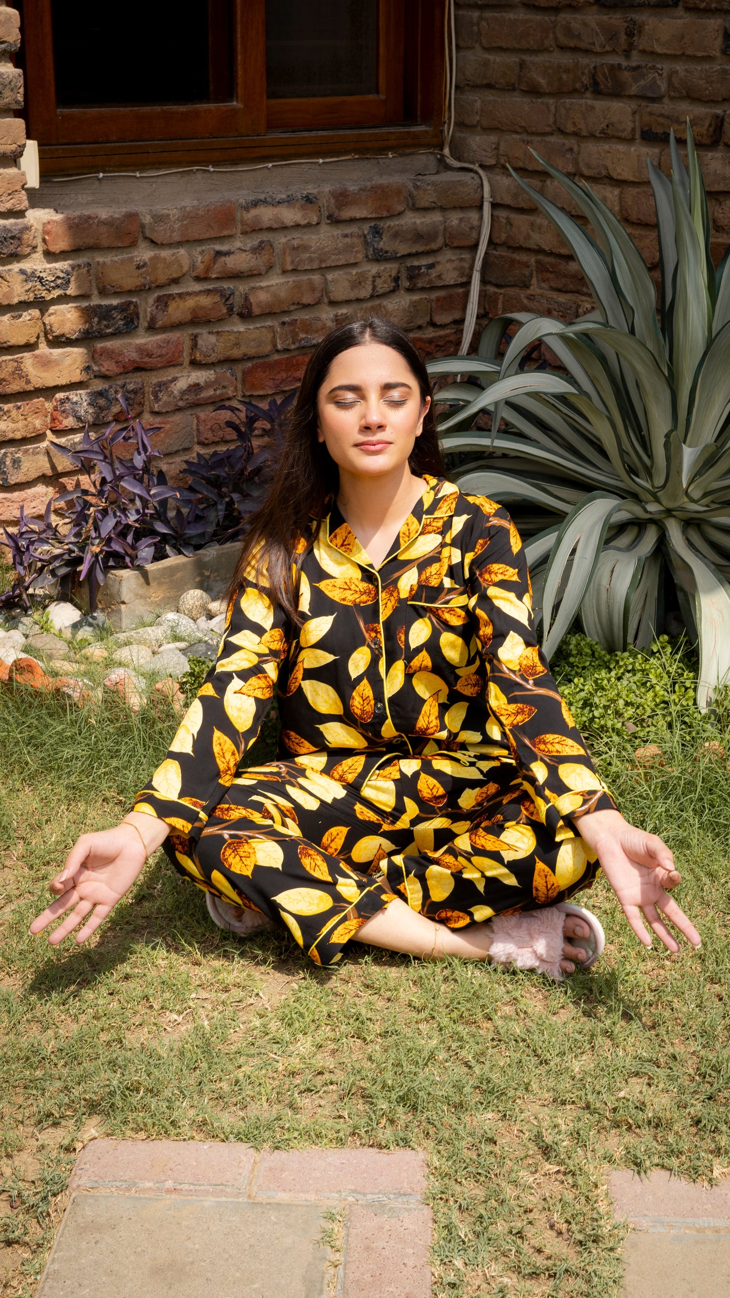 Gold Leaves PJ Set