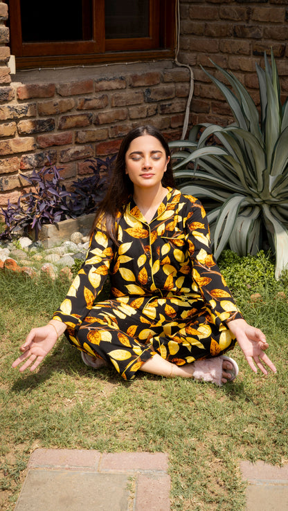 Gold Leaves PJ Set