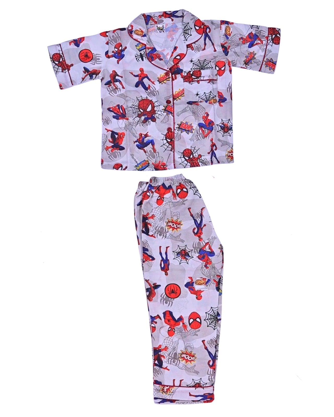 Kids klub cozy sleepwear breathable & light weight pajama set-white; multicolor
