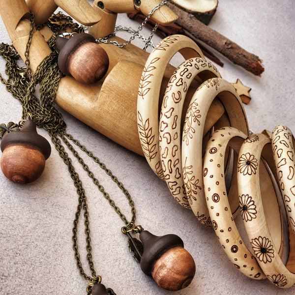 Handpainted Acorn Pendant