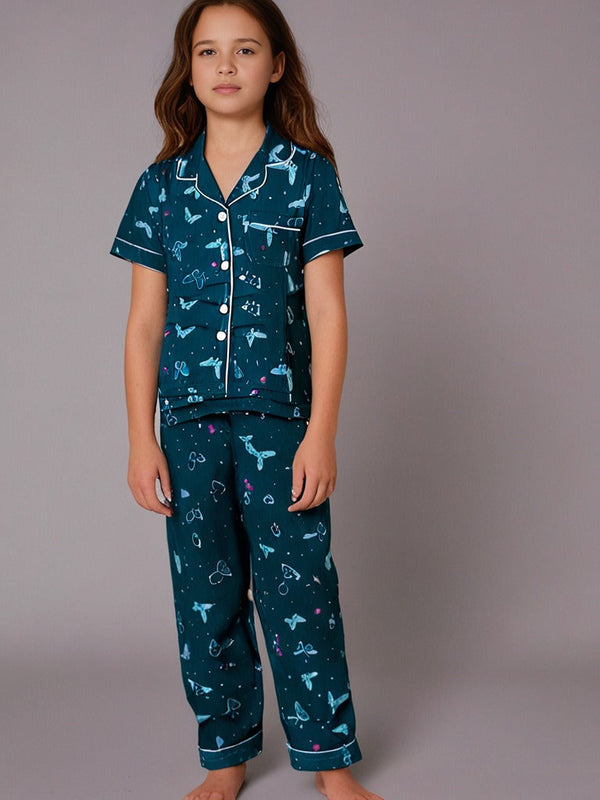 Kids klub cozy sleepwear breathable & light weight pajama set-animal; blue; green