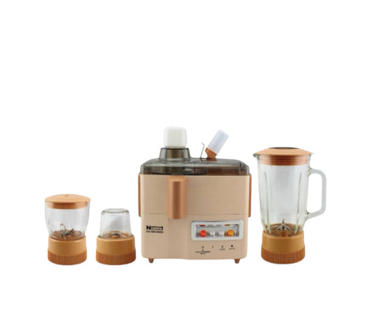JUICER BLENDER 4 IN 1 500W 1.25L GLASS JAR GLASS MINCER AND MILL