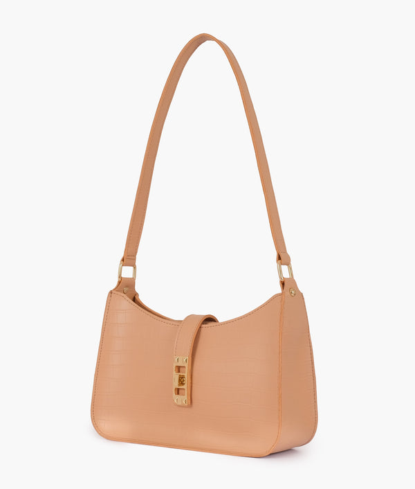 RTW Creation - Beige crocodile baguette bag