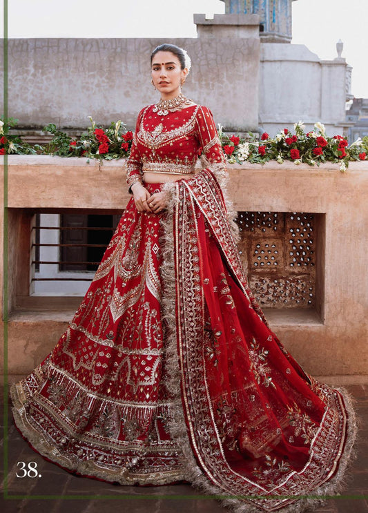 Zarlish by Mohsin Naveed Ranjha Embroidered Raw Silk Suits Unstitched 3 Piece MNR22Z ZWU22-14 Shima Kirmani - Festive Collection