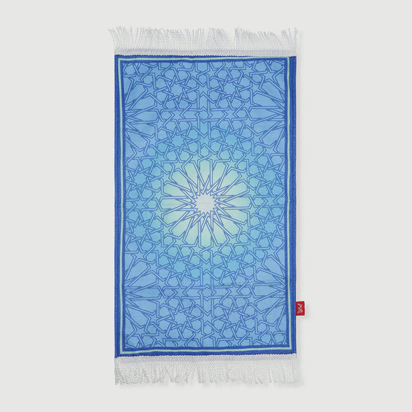 Prayer Mat Digital Print Blue Flower