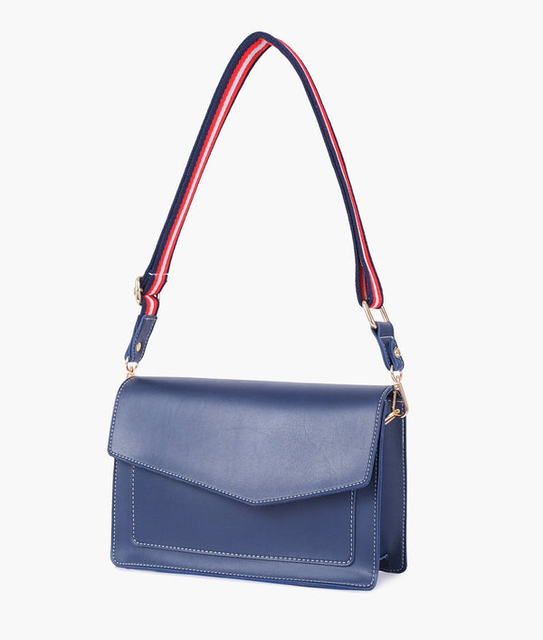 RTW Creation - Blue half flap cross-body bag