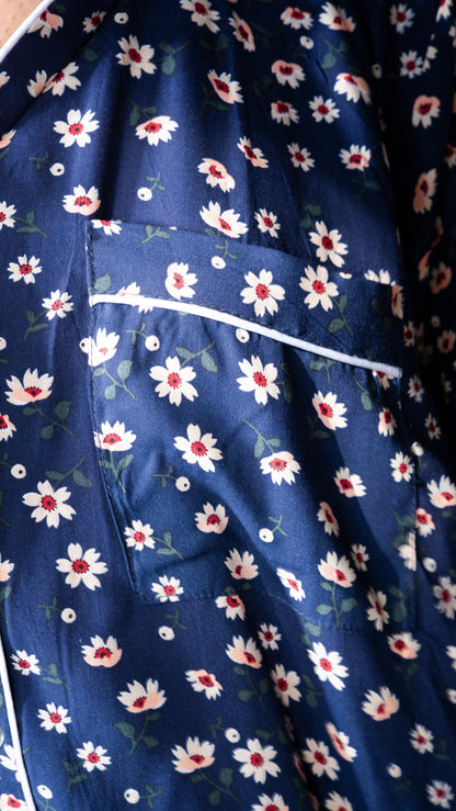Dark Blue Tulips PJ Set