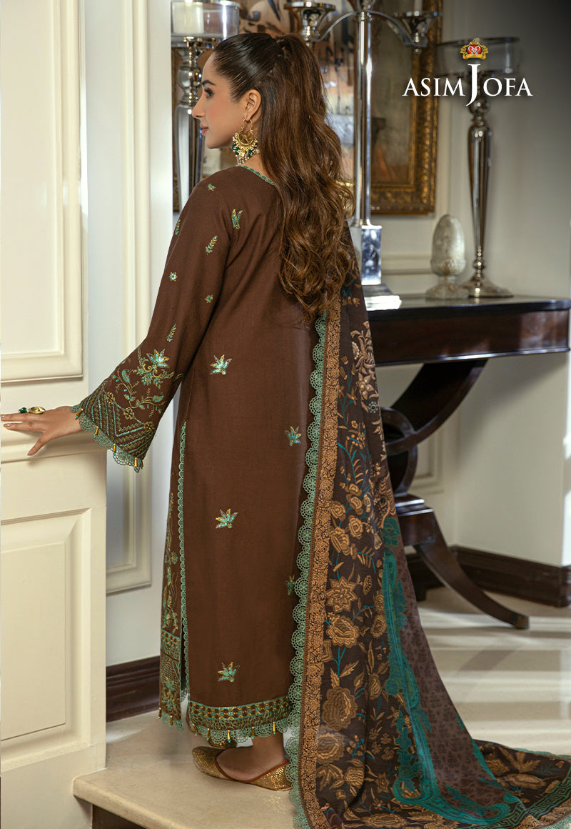 AJAWP-01 EMBROIDERED KHADDAR STITCHED 3 PCS