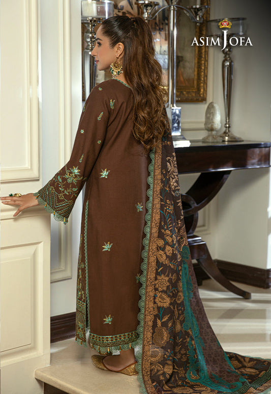 AJAWP-01 EMBROIDERED KHADDAR STITCHED 3 PCS
