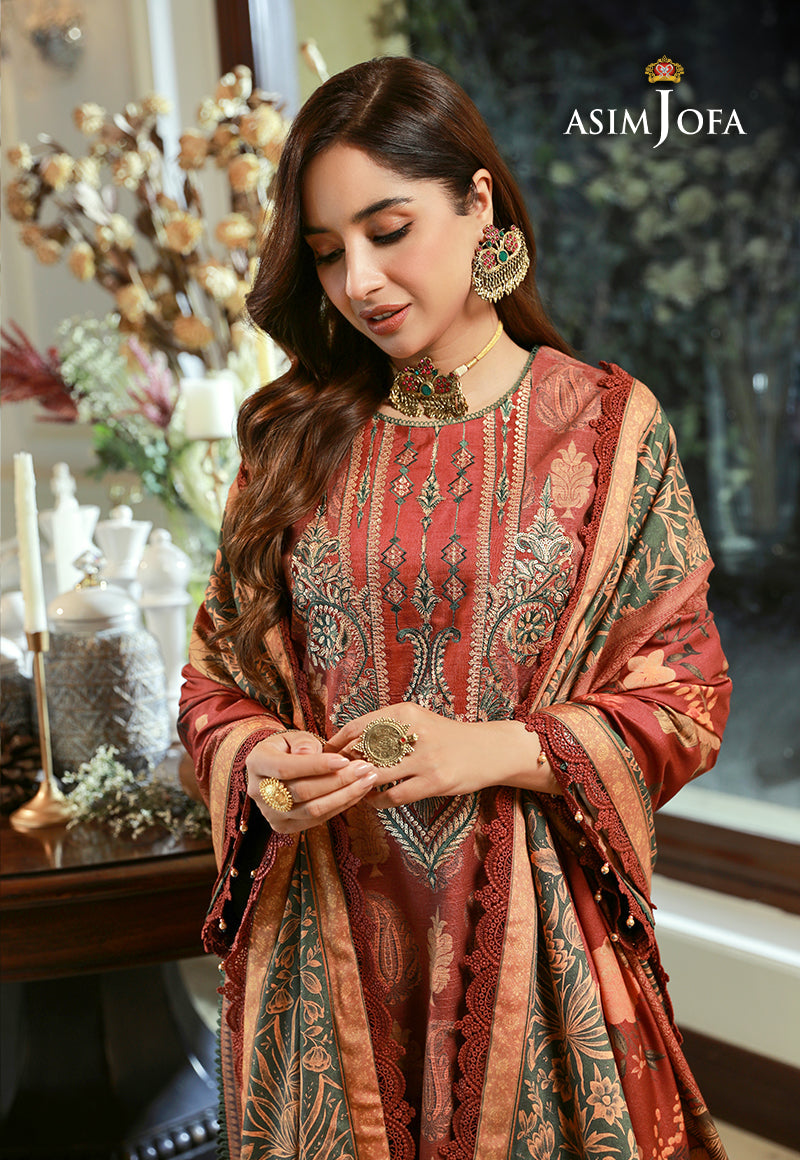 AJAWP-05 EMBROIDERED KARANDI STITCHED 3 PCS