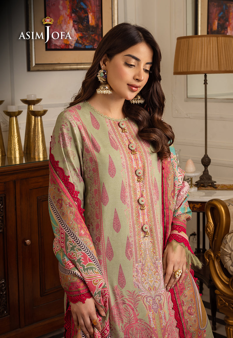 AJIWP-08 EMBROIDERED KARANDI STITCHED 3 PCS
