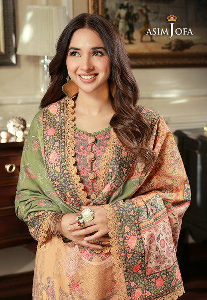 AJAWP-12 PRINTED KARANDI STITCHED 3 PCS