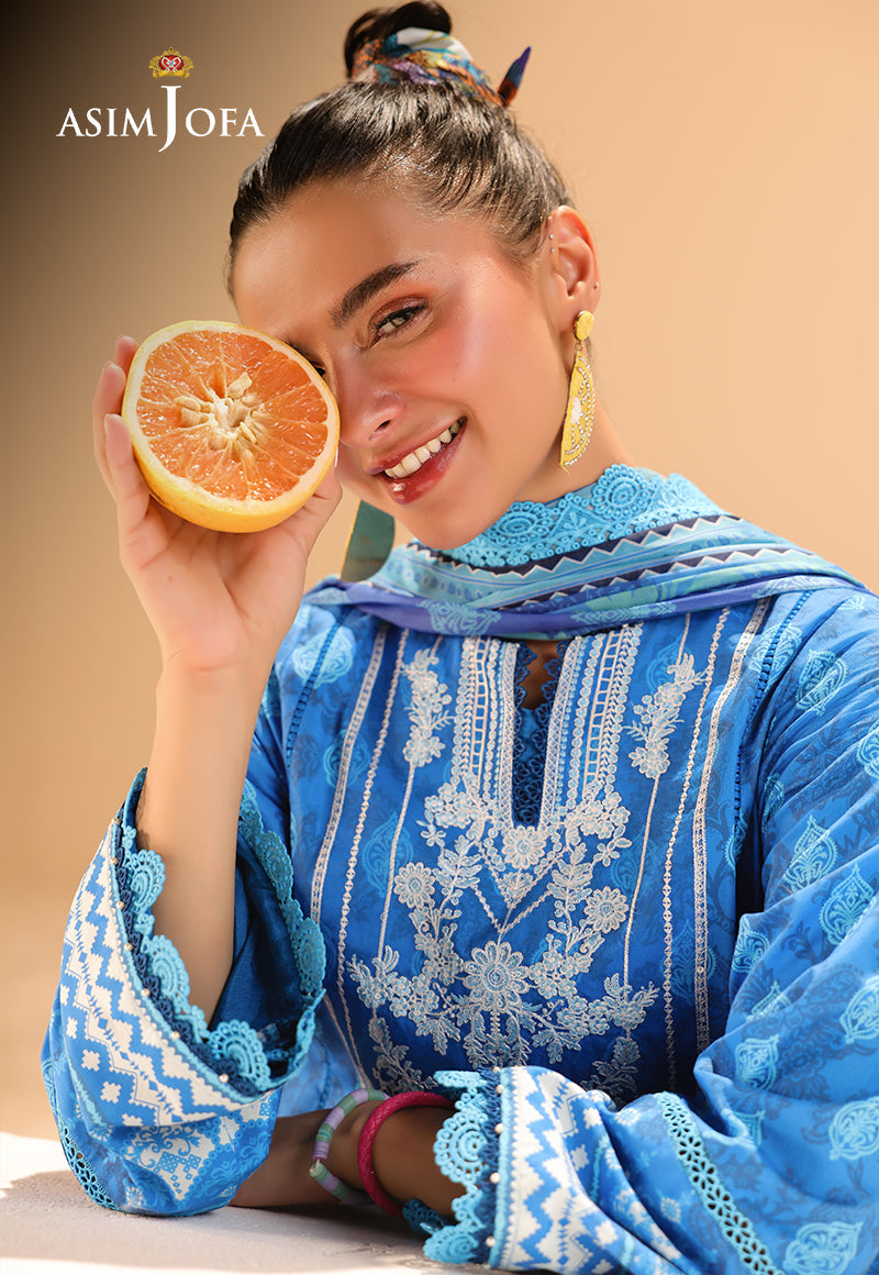 AJUBU-24 Printed Embroidered Lawn 3 Pcs