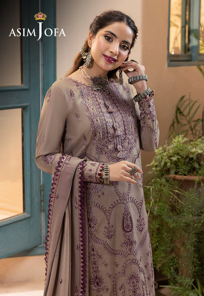 AJSW-23 EMBROIDERED LAWN SILK 3 PCS