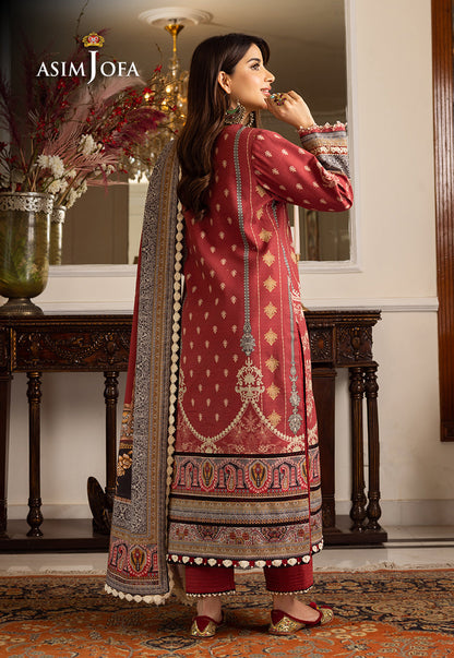 AJIWP-02 EMBROIDERED KHADDAR STITCHED 3 PCS