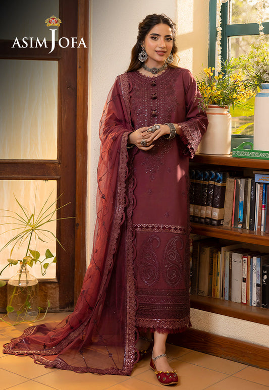 AJSW-10 EMBROIDERED LAWN SILK 3 PCS