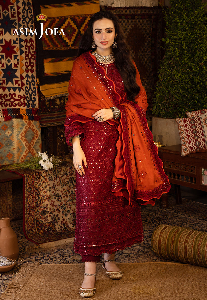 AJKT-02 EMBROIDERED SELF TWILL 3 PCS