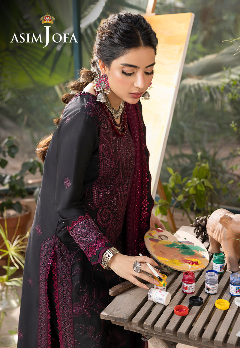 AJSW-16 EMBROIDERED LAWN SILK 3 PCS