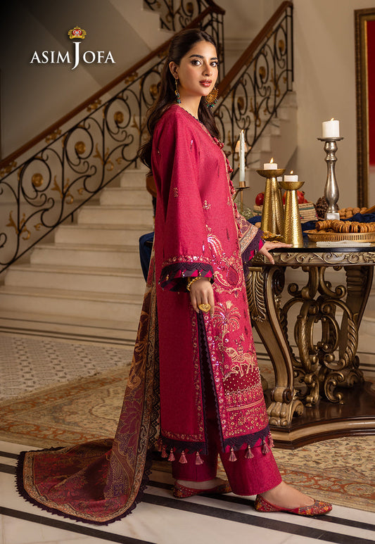 AJIWP-04 EMBROIDERED KARANDI STITCHED 3 PCS