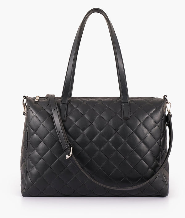 RTW Creation - Black quilted carryall tote bag