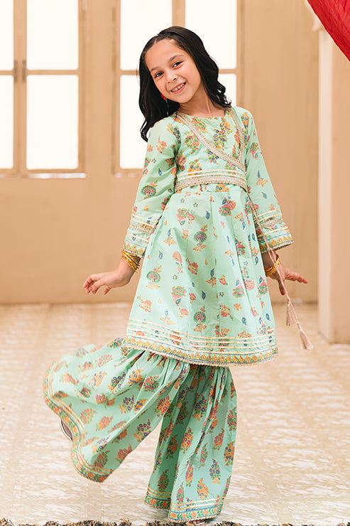 Mint Green Table Print Festive 2 Piece Suit SKU: MGF-011