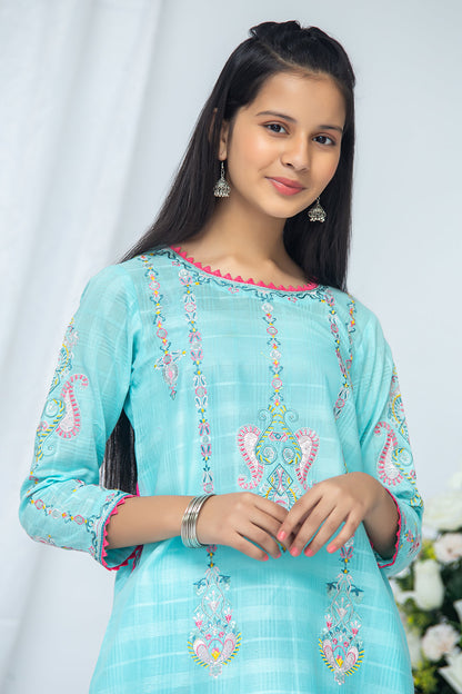 2PCS Jacquard Suit Shirt & Cotton Trouser SKU: EMB-046