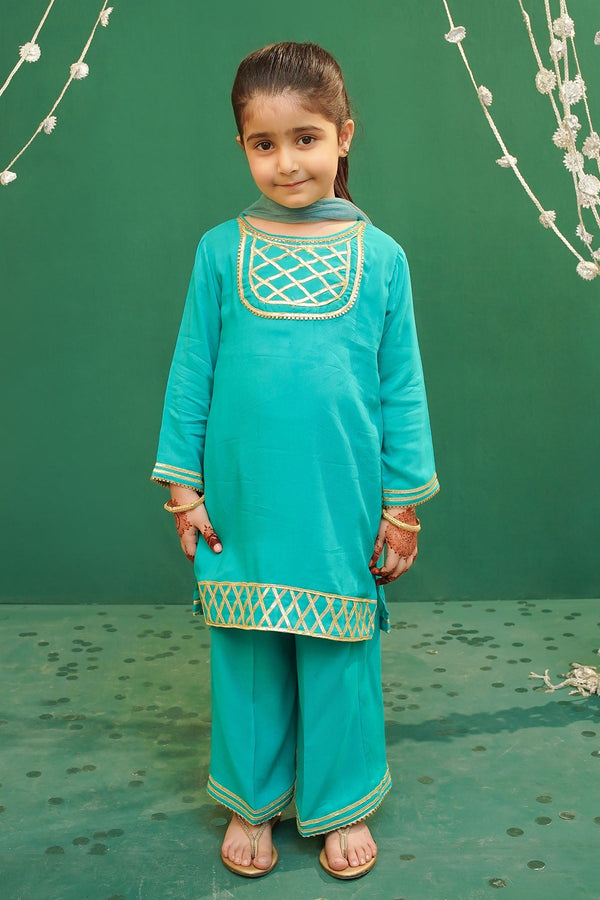 Ochre Clothing Toddlers Eastern Rod Silk Embellished 3 Pc Suit