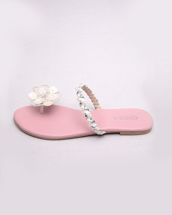 FLORA Flower Pearl Flats_black