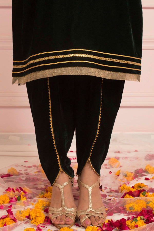 Soughaat Separates By Zaaviay Stitched Black Velvet Tulip Shalwar