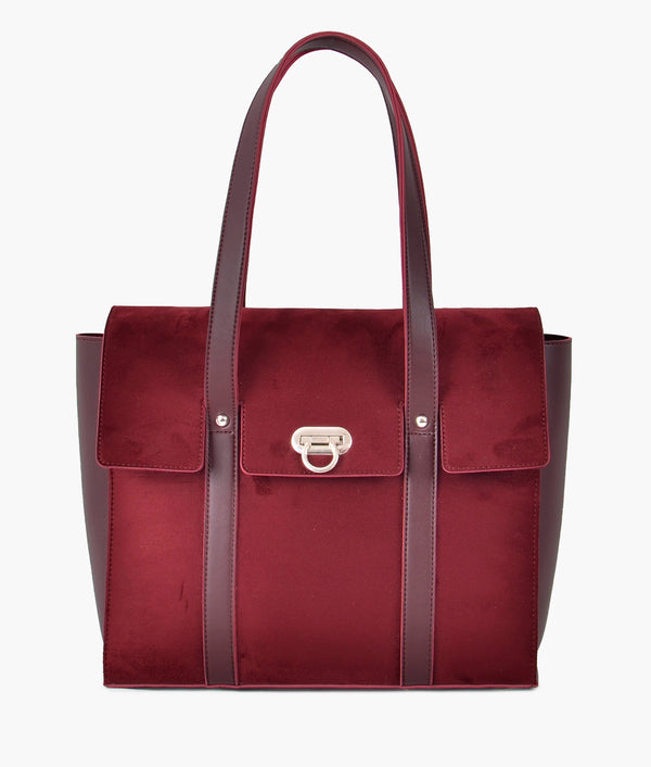 RTW Creation - Burgundy suede carry-all satchel bag